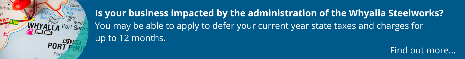 Link to latest new article for businesses impacted by the administration of the Whyalla Steelworks