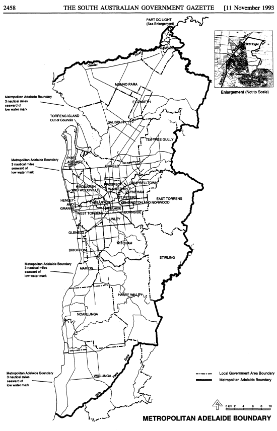 Map of metropolitan area boundary